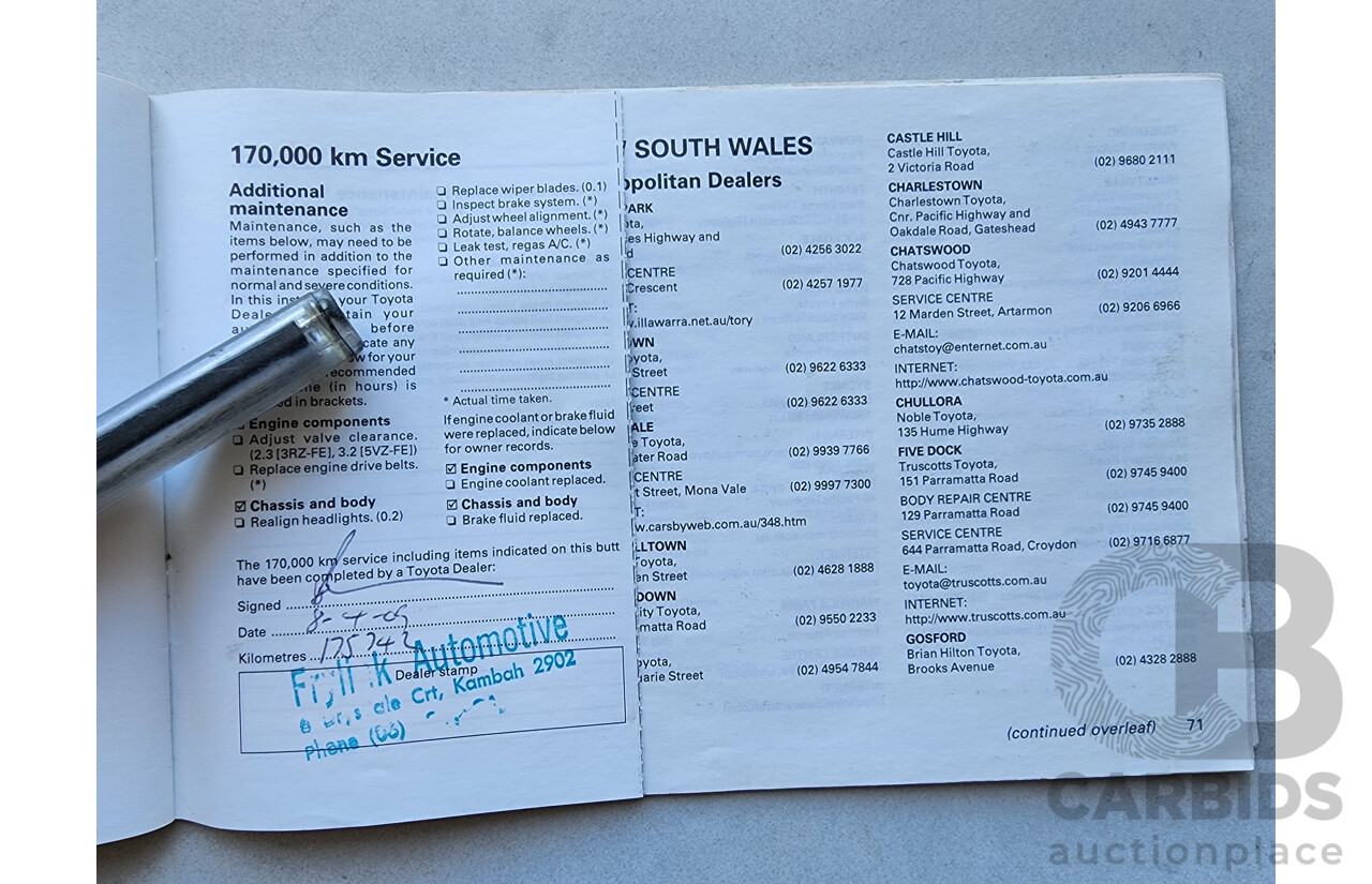 8/1999 Toyota Landcruiser Prado GXL (4x4) VZJ95R 4d Wagon Blue 3.4L