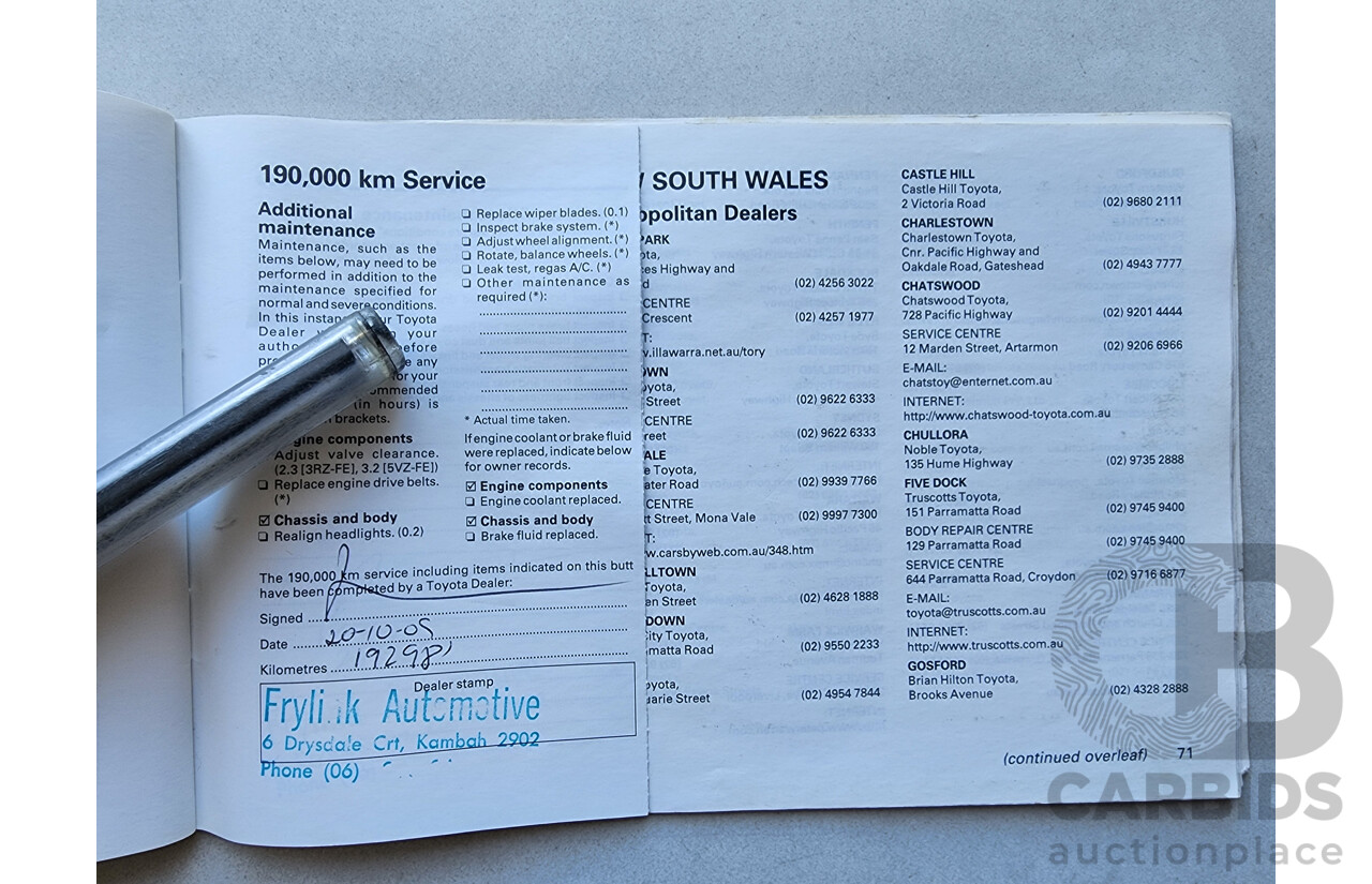 8/1999 Toyota Landcruiser Prado GXL (4x4) VZJ95R 4d Wagon Blue 3.4L