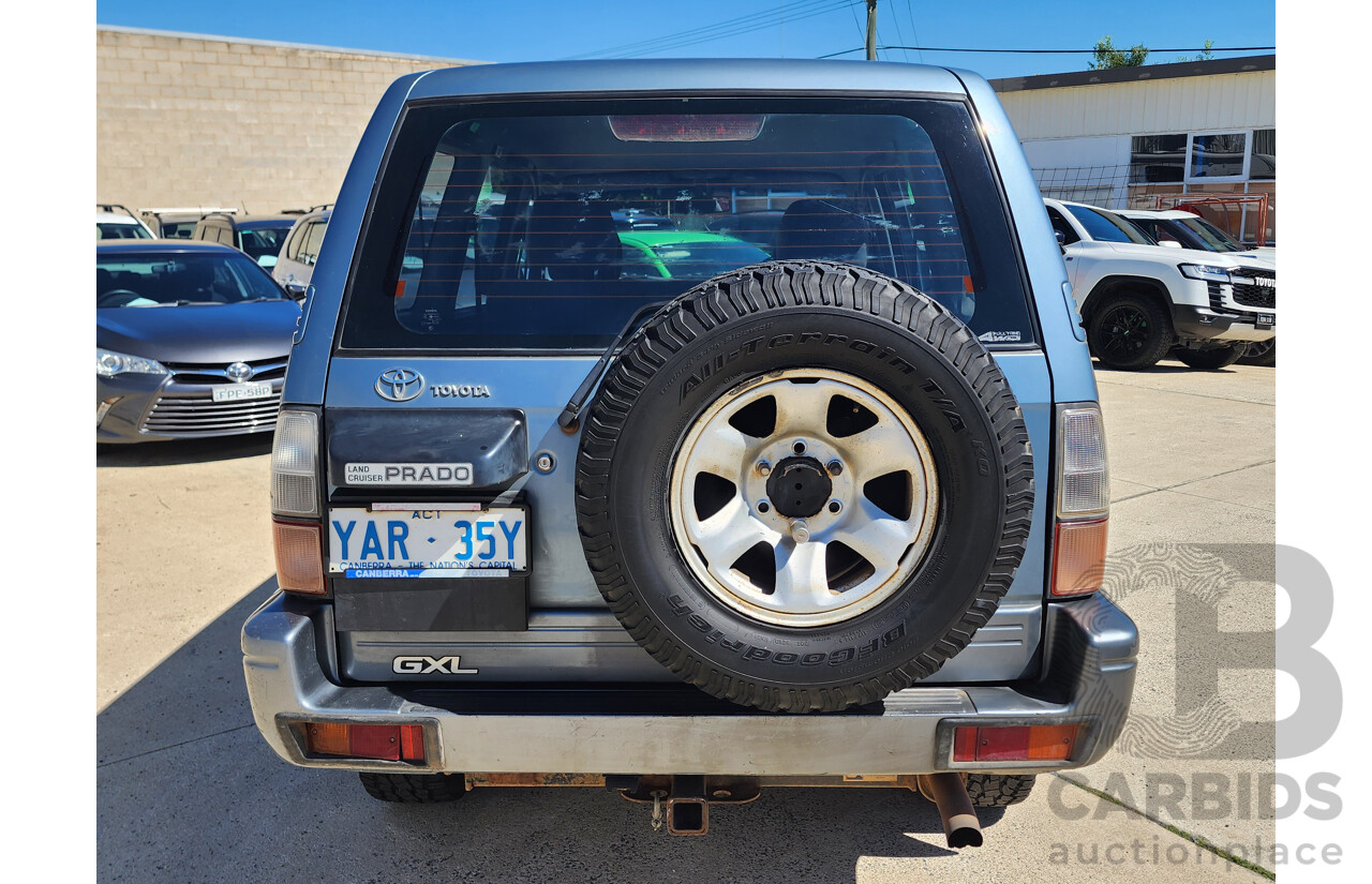 8/1999 Toyota Landcruiser Prado GXL (4x4) VZJ95R 4d Wagon Blue 3.4L