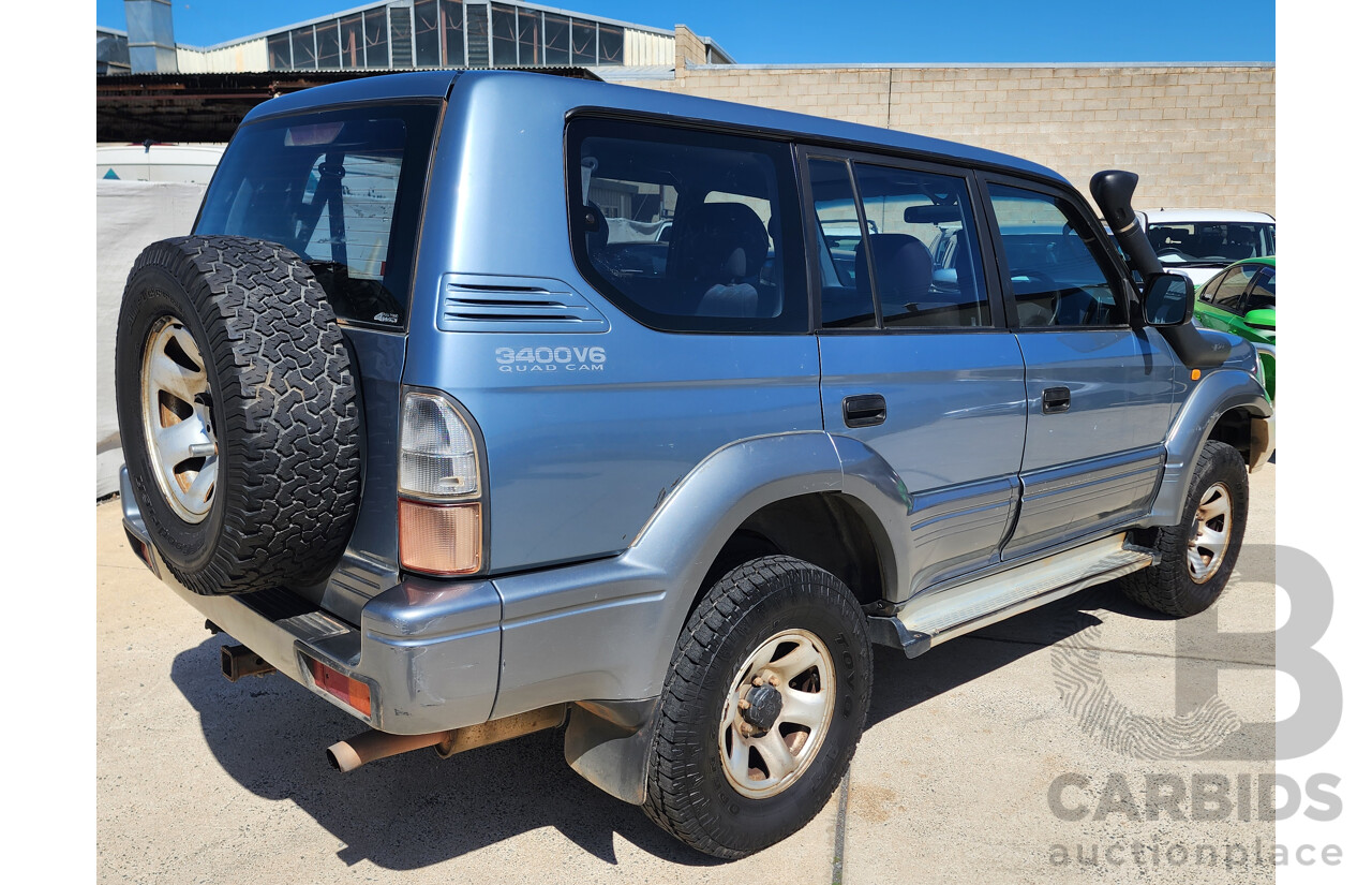 8/1999 Toyota Landcruiser Prado GXL (4x4) VZJ95R 4d Wagon Blue 3.4L