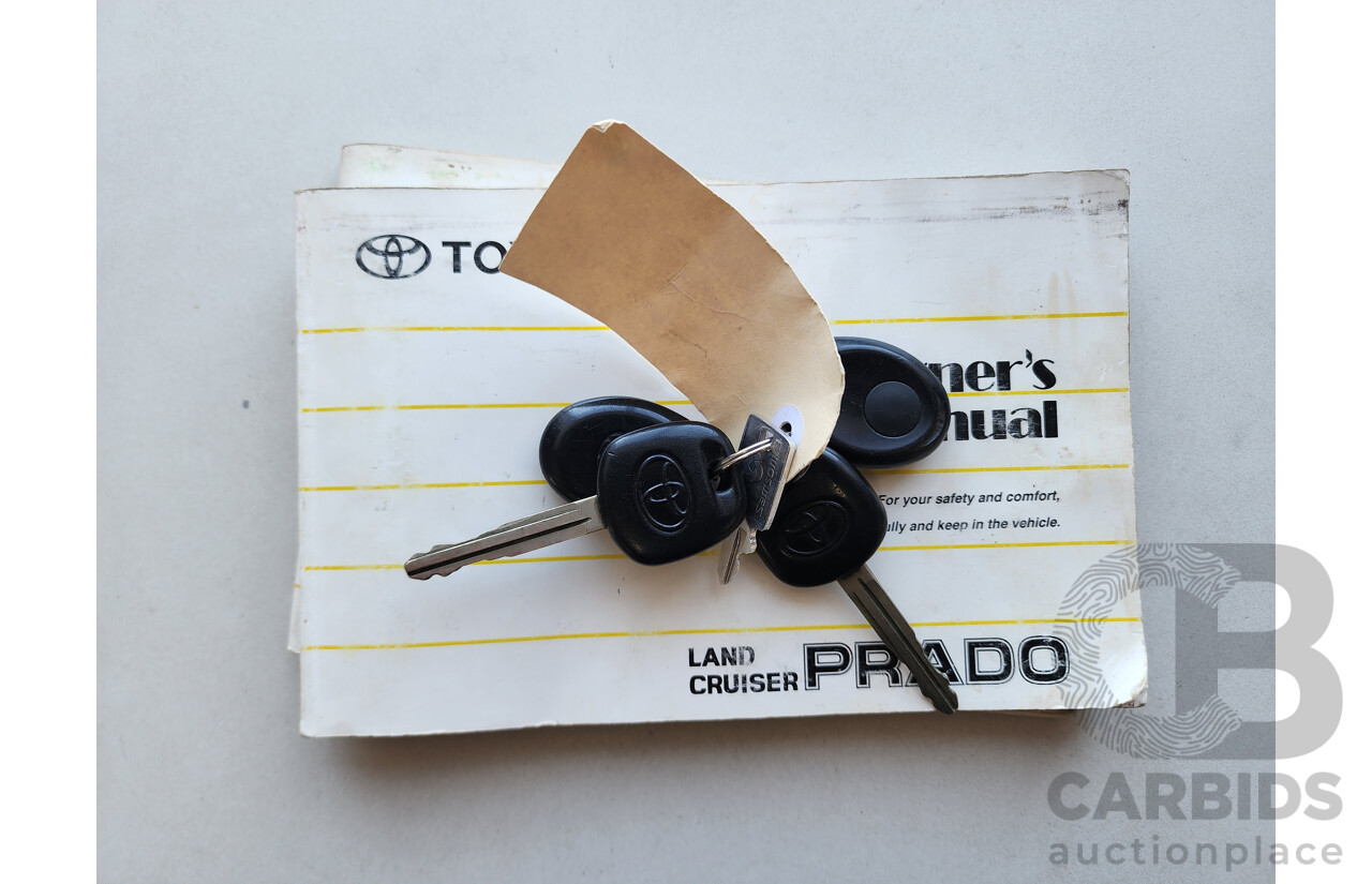 8/1999 Toyota Landcruiser Prado GXL (4x4) VZJ95R 4d Wagon Blue 3.4L