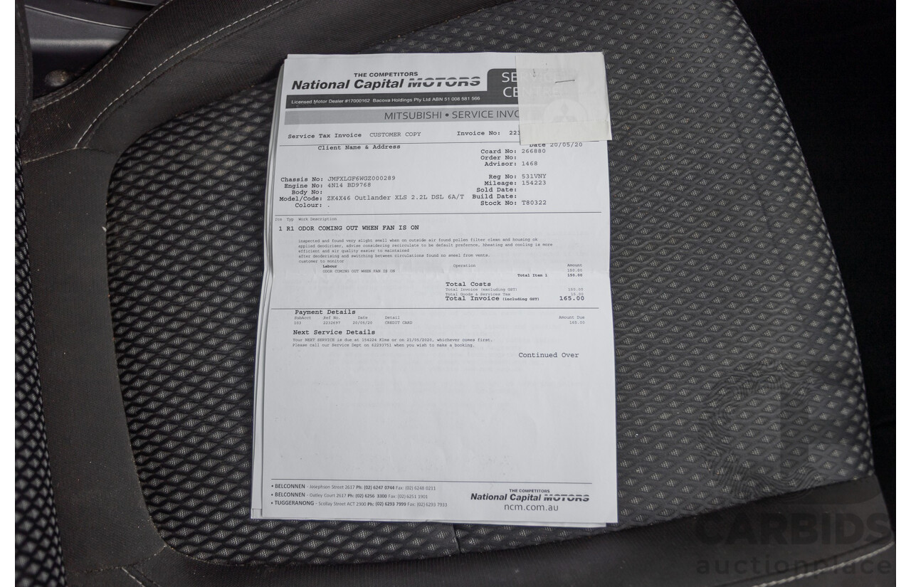 4/2015 Mitsubishi Outlander XLS (4x4) ZK MY16 4d Wagon Titanium Metallic Grey Turbo Diesel 2.3L