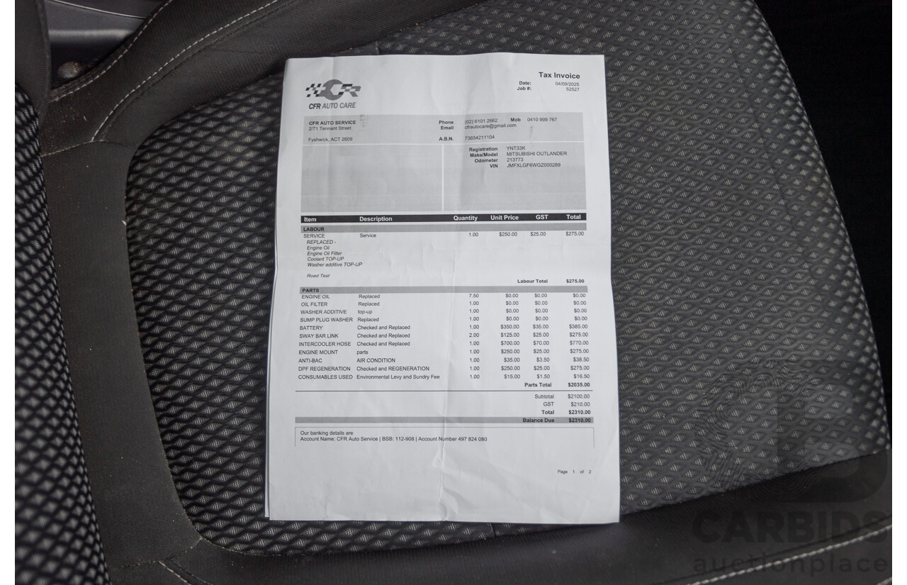 4/2015 Mitsubishi Outlander XLS (4x4) ZK MY16 4d Wagon Titanium Metallic Grey Turbo Diesel 2.3L