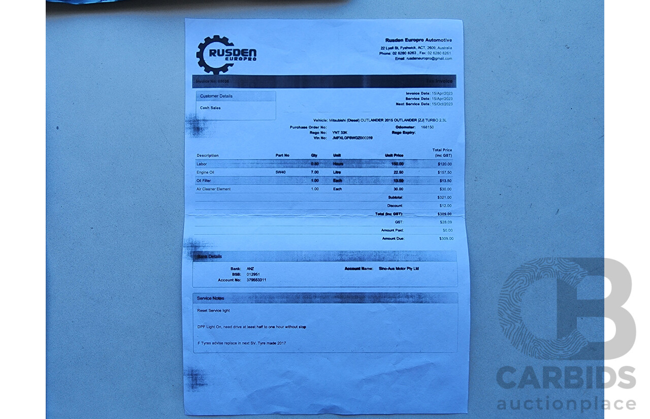 4/2015 Mitsubishi Outlander XLS (4x4) ZK MY16 4d Wagon Grey 2.3L