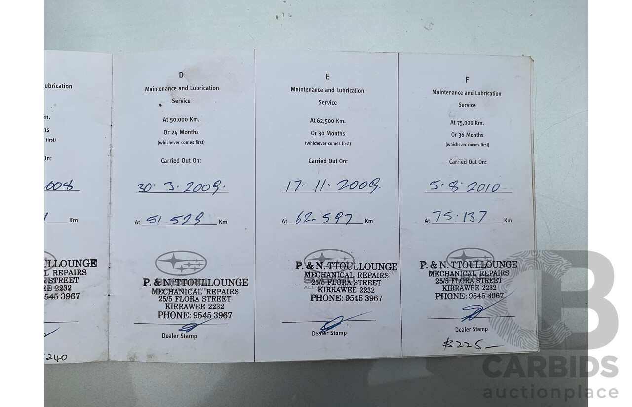 7/2006 Subaru Liberty 2.0R MY06 4d Sedan Silver 2.0L