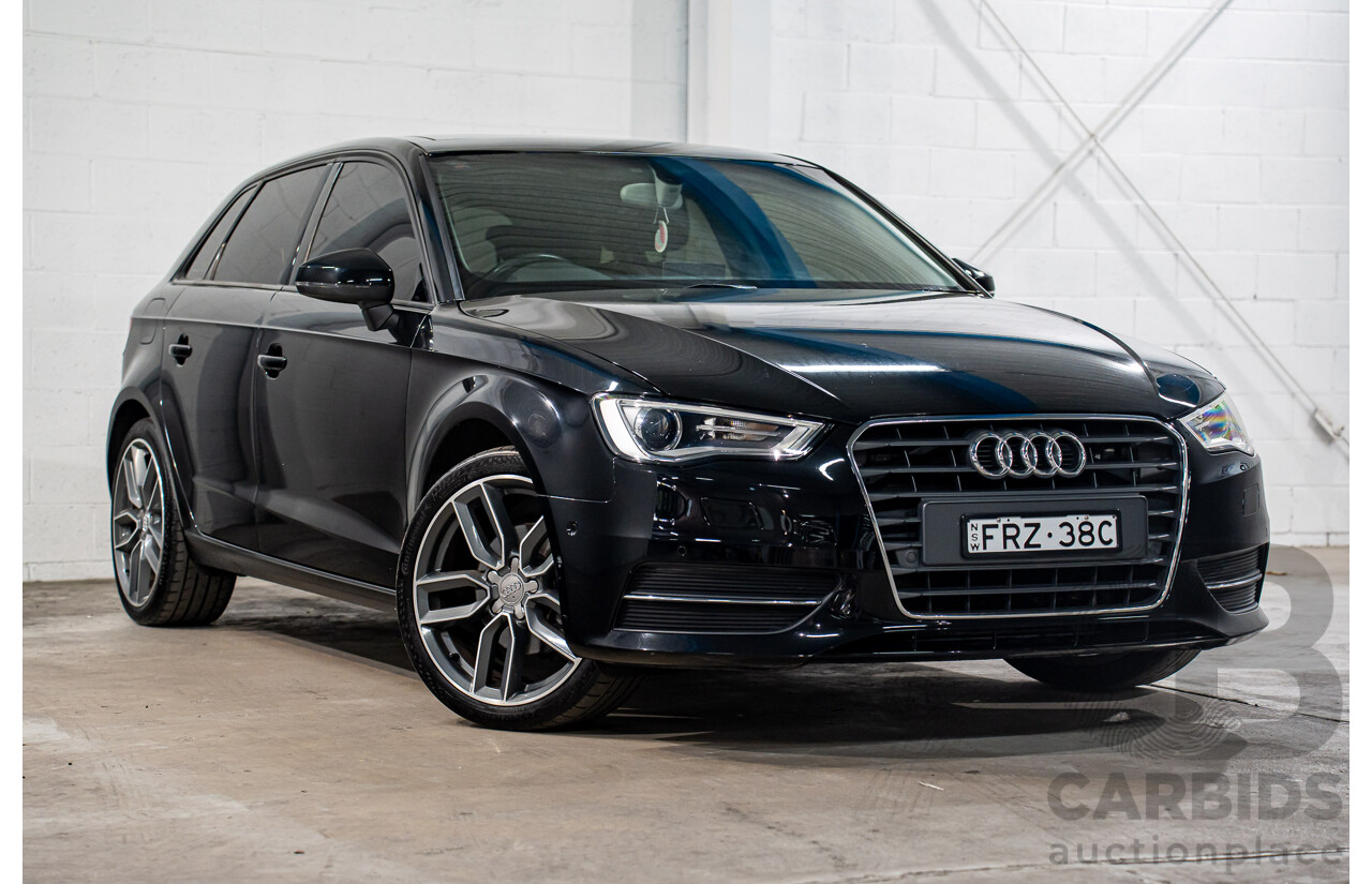 1/2014 Audi A3 Sportback 1.4 TFSI Attraction COD 8V 5d Hatchback Phantom Black Pearl Turbo 1.4L