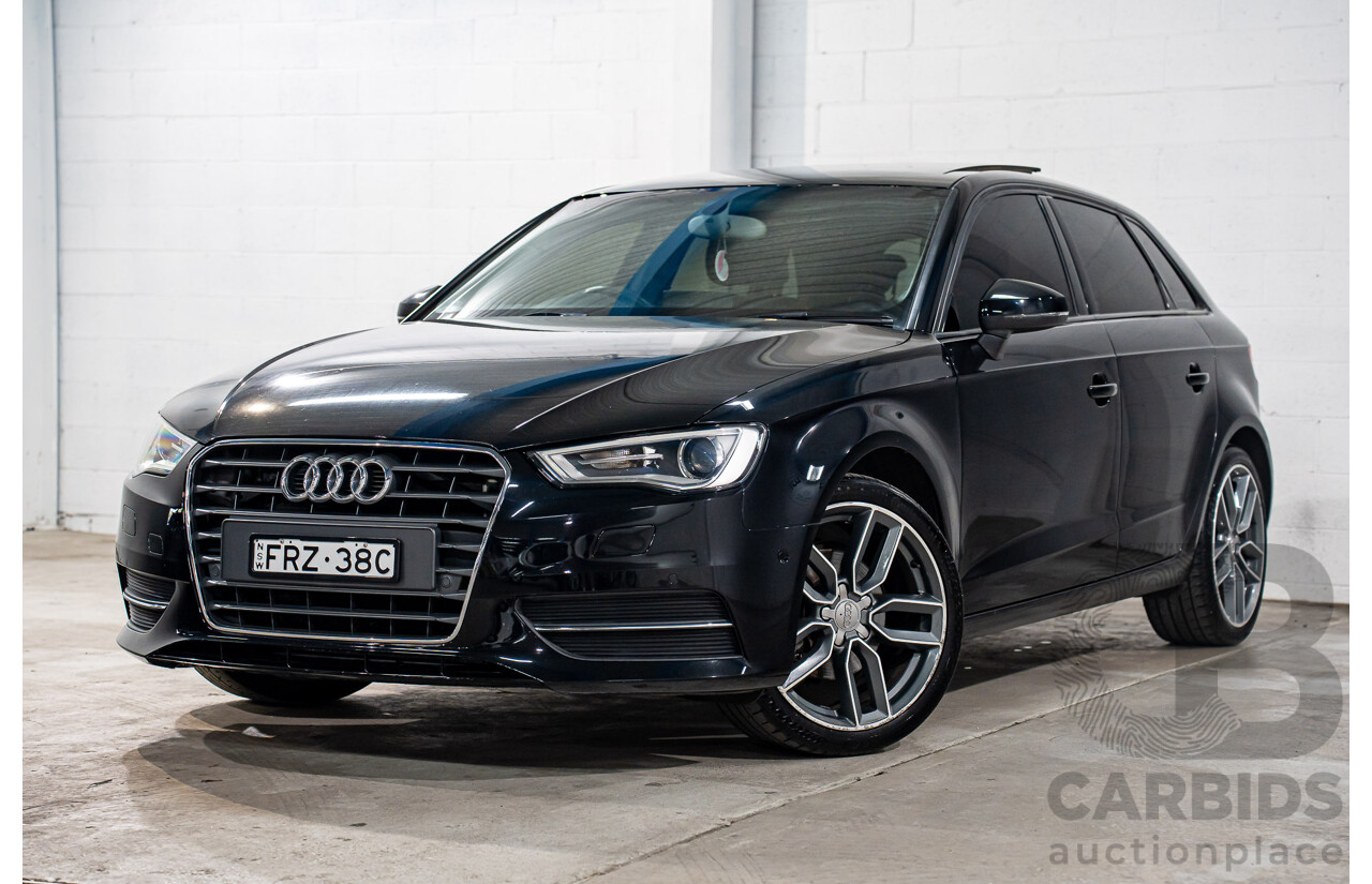 1/2014 Audi A3 Sportback 1.4 TFSI Attraction COD 8V 5d Hatchback Phantom Black Pearl Turbo 1.4L