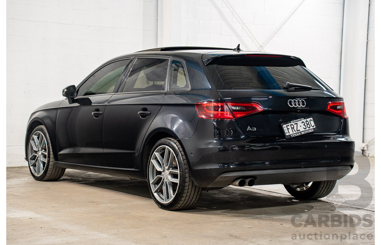 1/2014 Audi A3 Sportback 1.4 TFSI Attraction COD 8V 5d Hatchback Phantom Black Pearl Turbo 1.4L