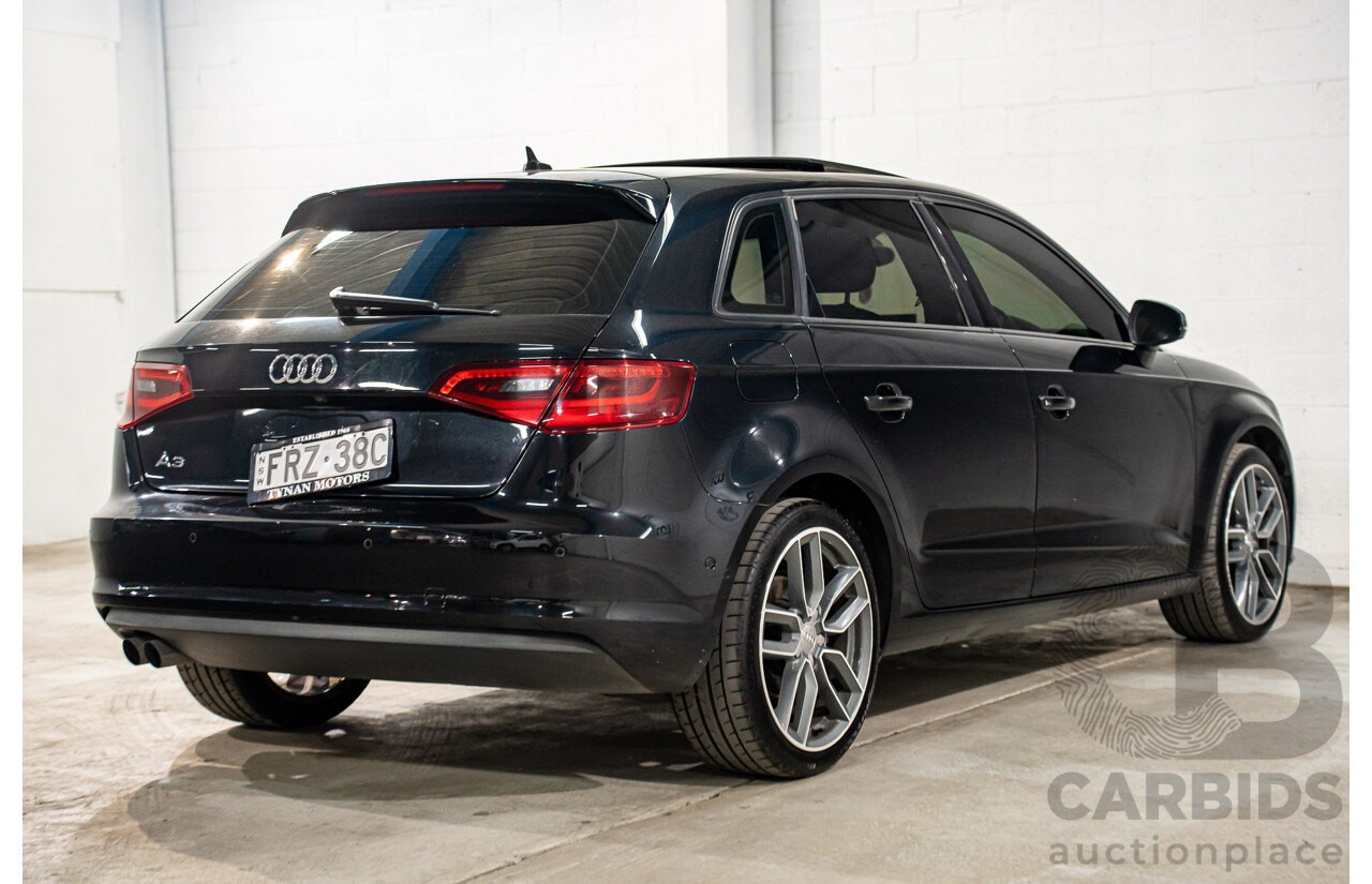 1/2014 Audi A3 Sportback 1.4 TFSI Attraction COD 8V 5d Hatchback Phantom Black Pearl Turbo 1.4L