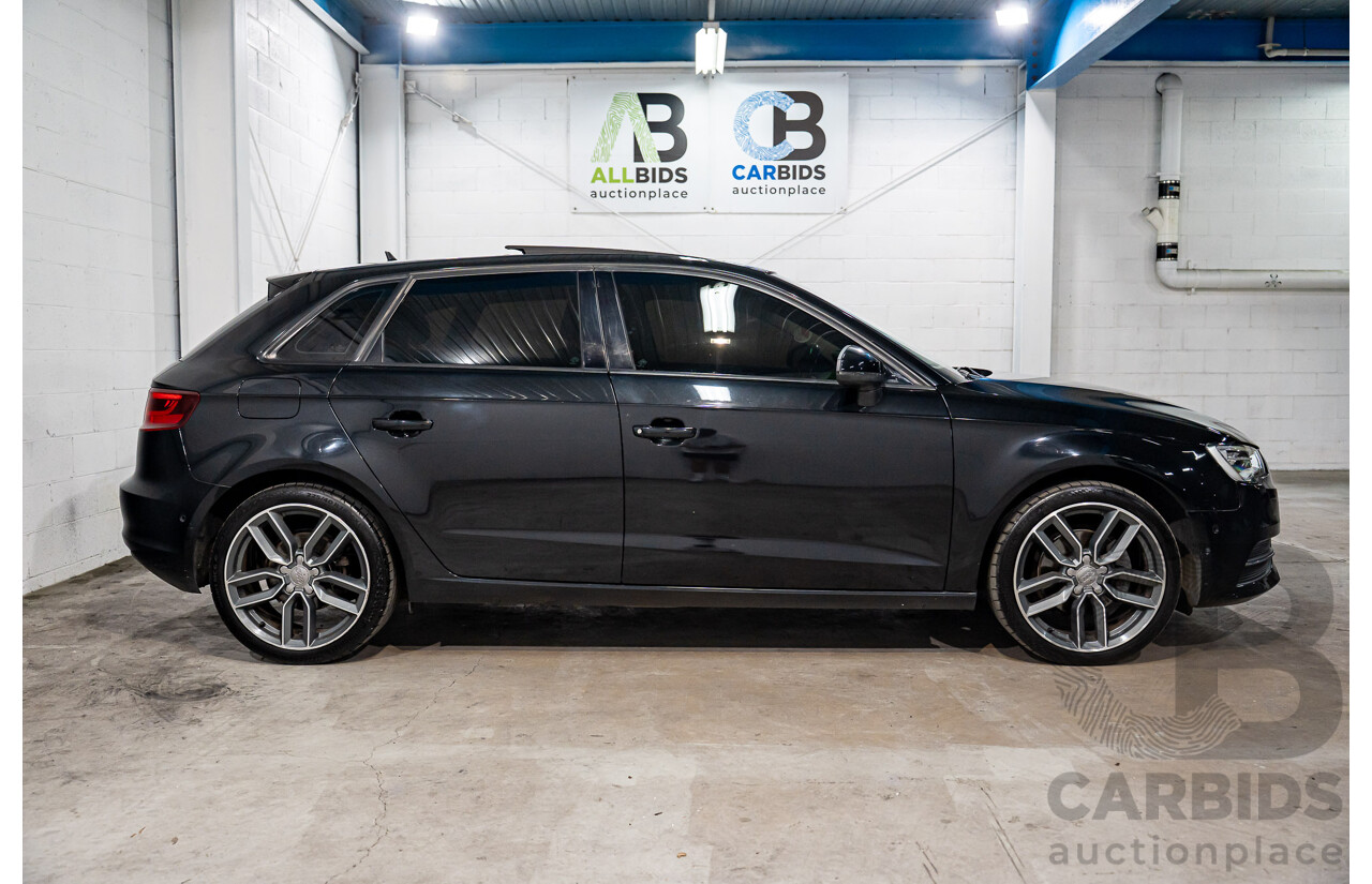1/2014 Audi A3 Sportback 1.4 TFSI Attraction COD 8V 5d Hatchback Phantom Black Pearl Turbo 1.4L
