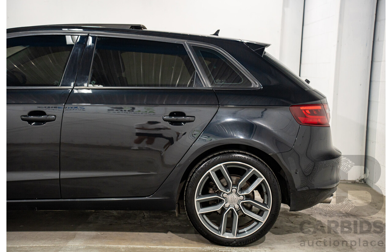 1/2014 Audi A3 Sportback 1.4 TFSI Attraction COD 8V 5d Hatchback Phantom Black Pearl Turbo 1.4L