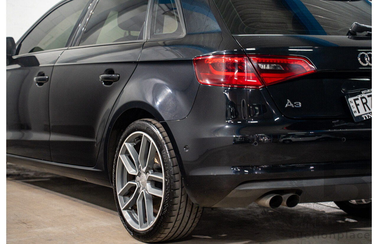 1/2014 Audi A3 Sportback 1.4 TFSI Attraction COD 8V 5d Hatchback Phantom Black Pearl Turbo 1.4L