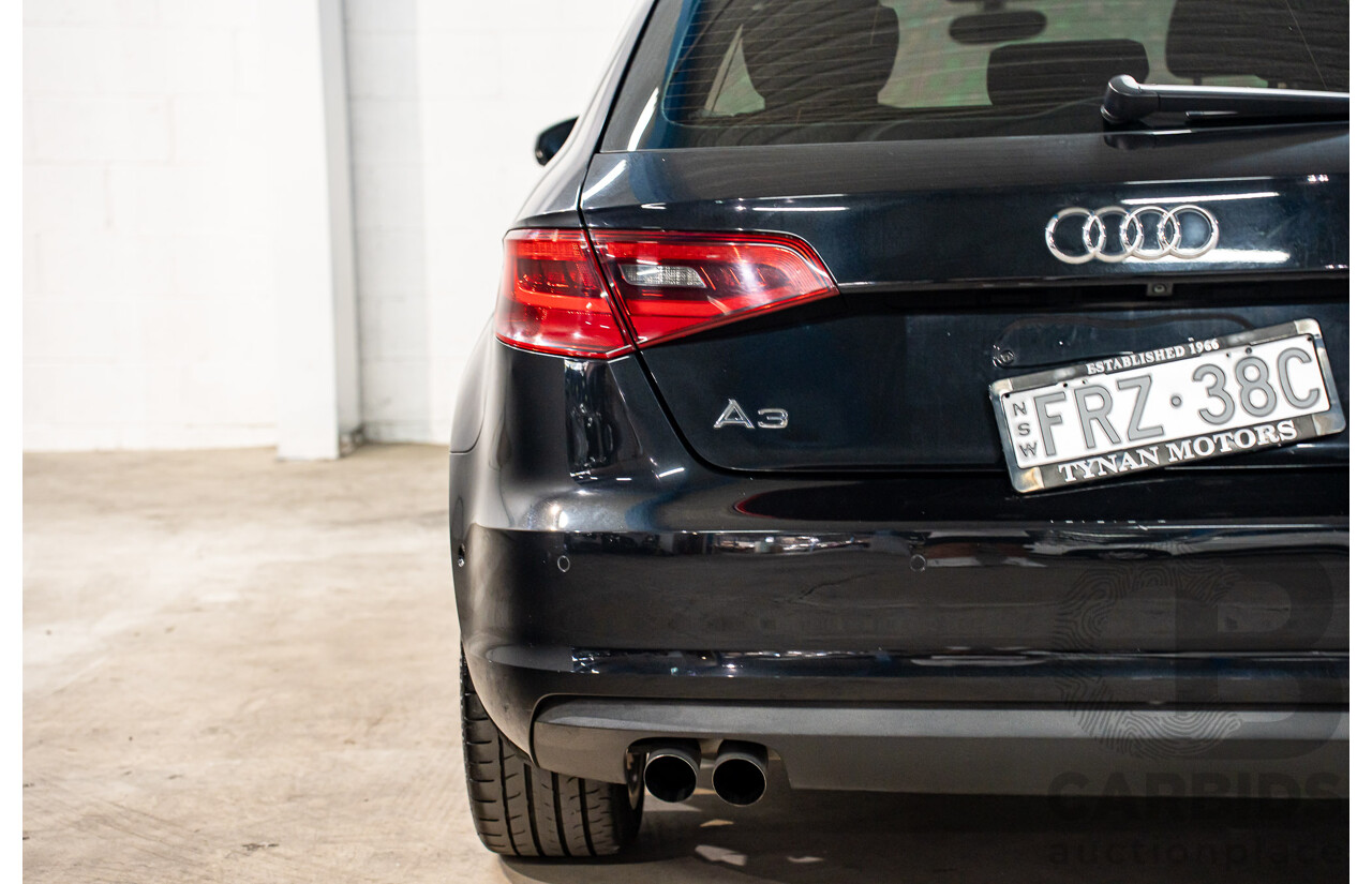 1/2014 Audi A3 Sportback 1.4 TFSI Attraction COD 8V 5d Hatchback Phantom Black Pearl Turbo 1.4L
