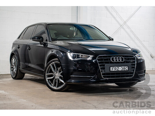 1/2014 Audi A3 Sportback 1.4 TFSI Attraction COD 8V 5d Hatchback Phantom Black Pearl Turbo 1.4L