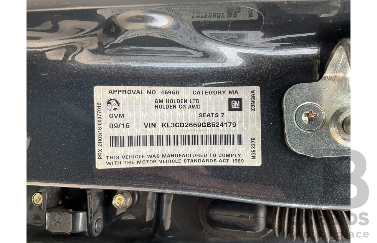 9/2016 Holden Captiva 7 LTZ (awd) CG MY16 4d Wagon Grey Metallic Turbo Diesel 2.2L - 7 Seater