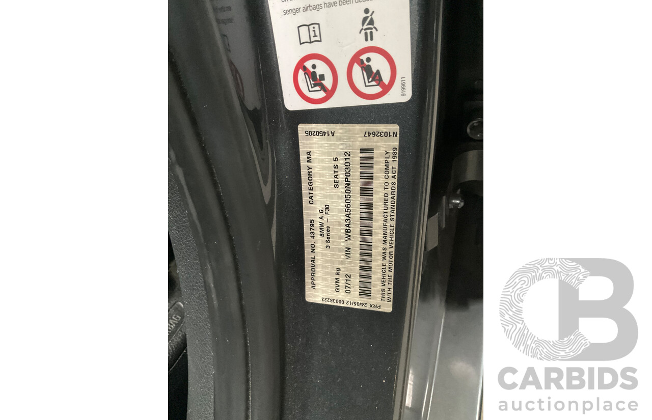 7/2012 BMW 328i Luxury Line F30 4d Sedan Mineral Grey Metallic Turbo 2.0L