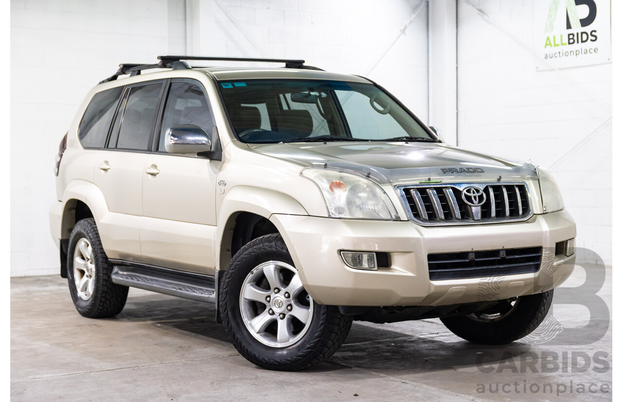 4/2008 Toyota Landcruiser Prado GXL (4x4) KDJ120R 07 UPGRADE 4d Wagon Savannah Metallic Turbo Diesel 3.0L
