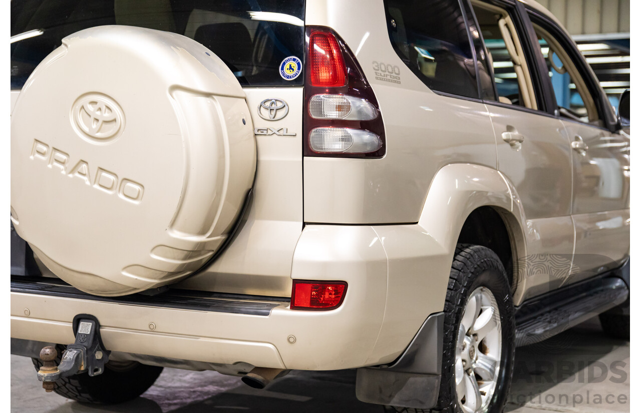 4/2008 Toyota Landcruiser Prado GXL (4x4) KDJ120R 07 UPGRADE 4d Wagon Savannah Metallic Turbo Diesel 3.0L