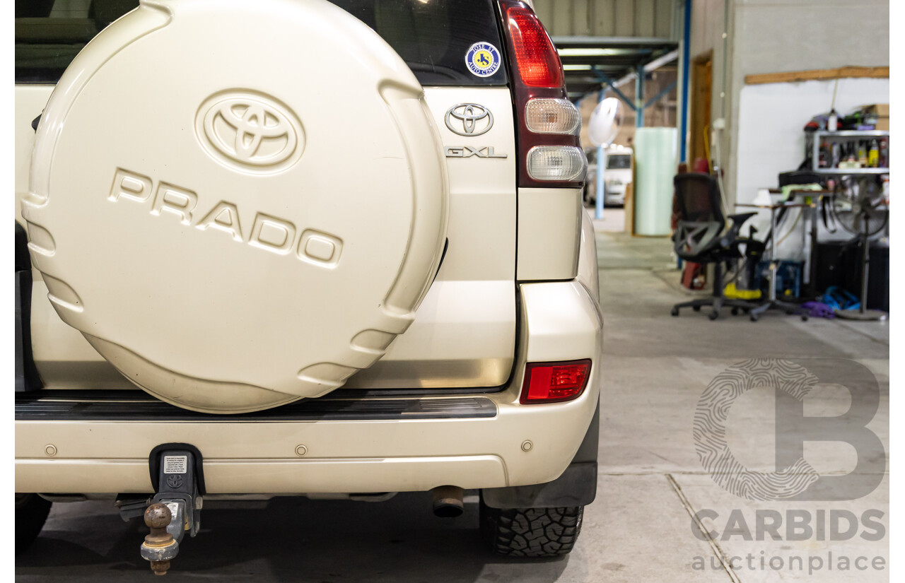 4/2008 Toyota Landcruiser Prado GXL (4x4) KDJ120R 07 UPGRADE 4d Wagon Savannah Metallic Turbo Diesel 3.0L