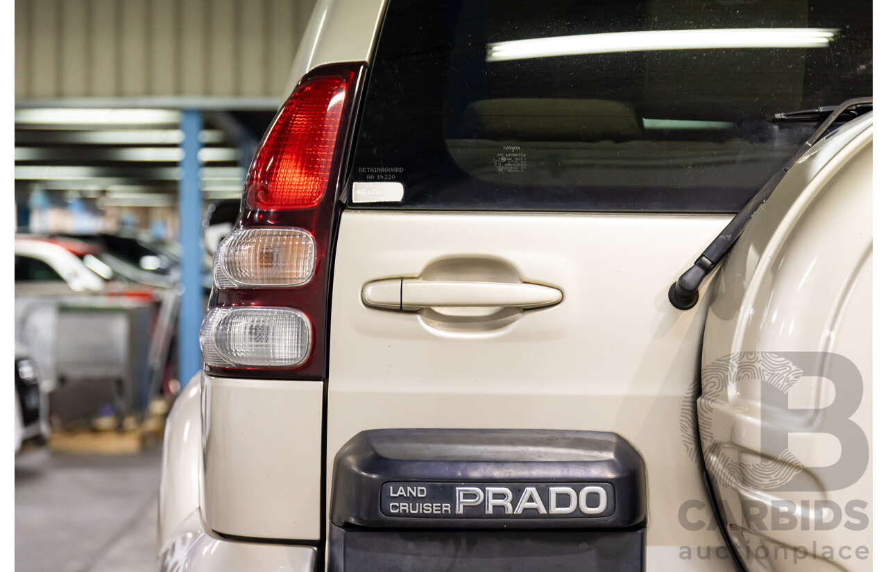 4/2008 Toyota Landcruiser Prado GXL (4x4) KDJ120R 07 UPGRADE 4d Wagon Savannah Metallic Turbo Diesel 3.0L