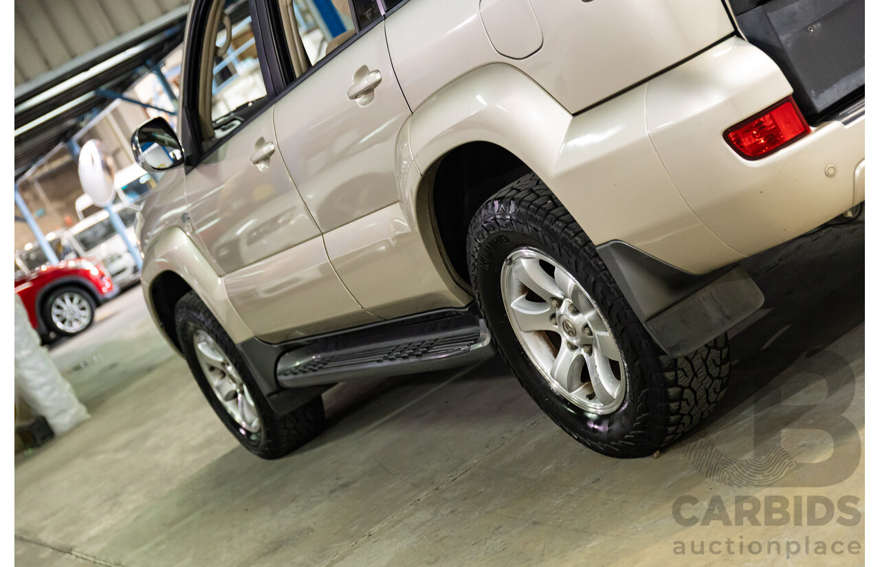 4/2008 Toyota Landcruiser Prado GXL (4x4) KDJ120R 07 UPGRADE 4d Wagon Savannah Metallic Turbo Diesel 3.0L