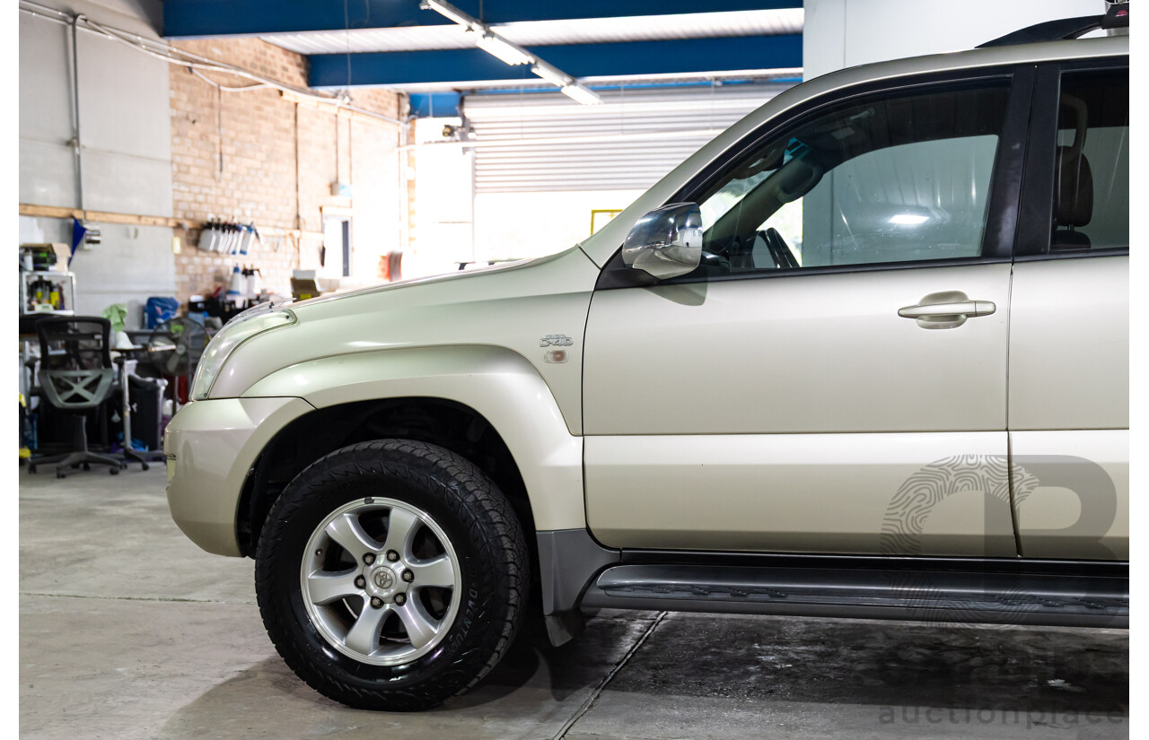 4/2008 Toyota Landcruiser Prado GXL (4x4) KDJ120R 07 UPGRADE 4d Wagon Savannah Metallic Turbo Diesel 3.0L