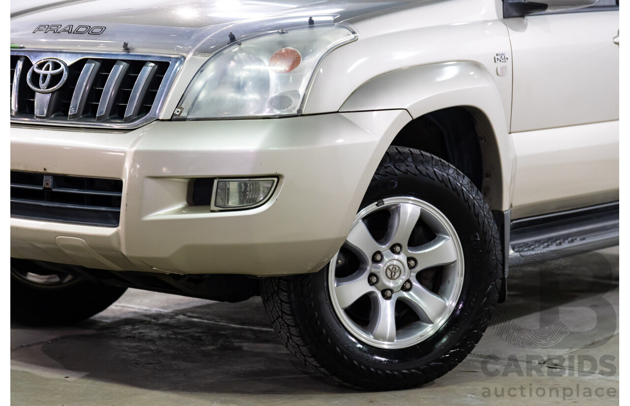 4/2008 Toyota Landcruiser Prado GXL (4x4) KDJ120R 07 UPGRADE 4d Wagon Savannah Metallic Turbo Diesel 3.0L