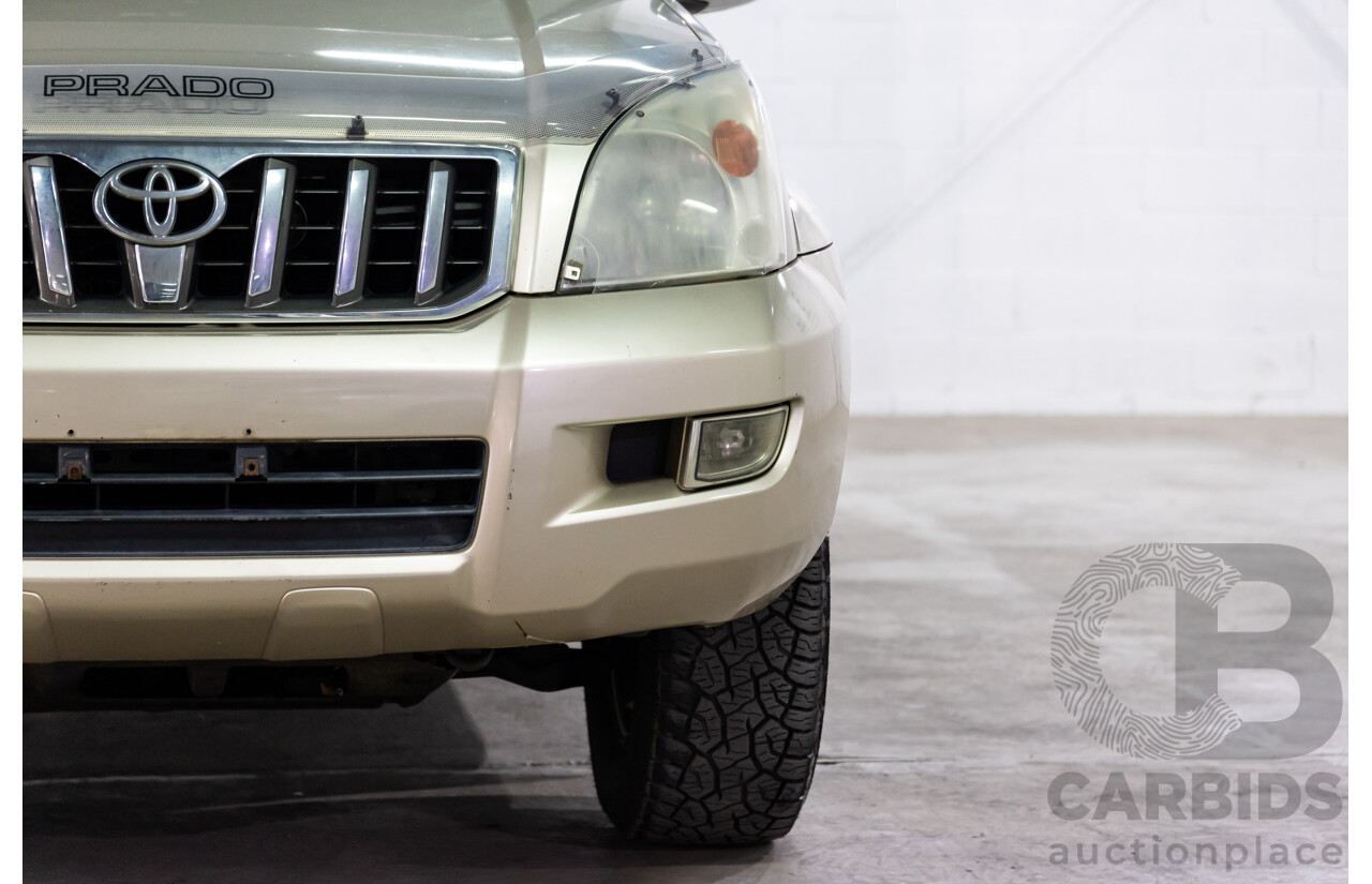 4/2008 Toyota Landcruiser Prado GXL (4x4) KDJ120R 07 UPGRADE 4d Wagon Savannah Metallic Turbo Diesel 3.0L