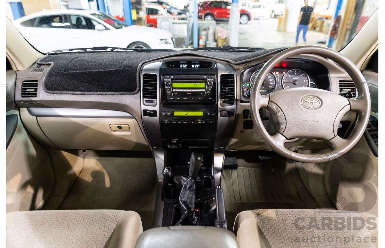 4/2008 Toyota Landcruiser Prado GXL (4x4) KDJ120R 07 UPGRADE 4d Wagon Savannah Metallic Turbo Diesel 3.0L