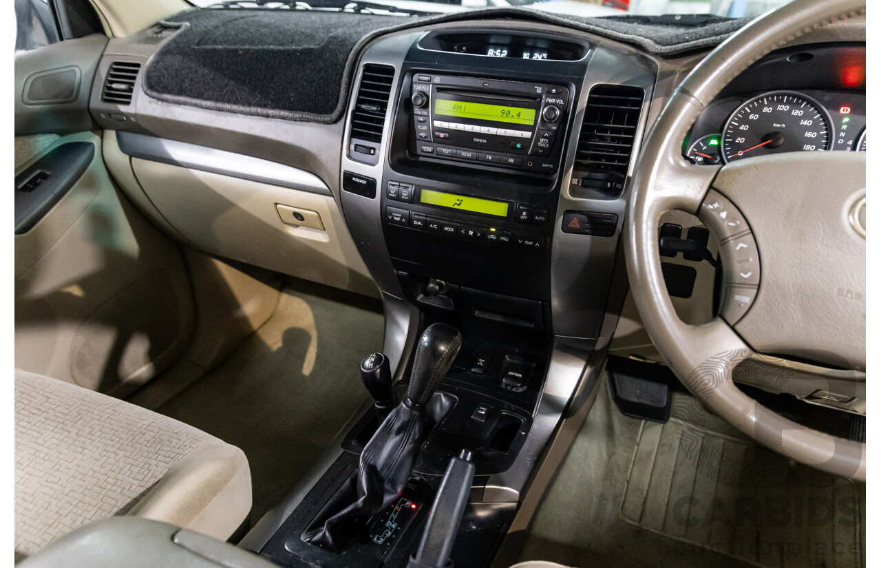 4/2008 Toyota Landcruiser Prado GXL (4x4) KDJ120R 07 UPGRADE 4d Wagon Savannah Metallic Turbo Diesel 3.0L