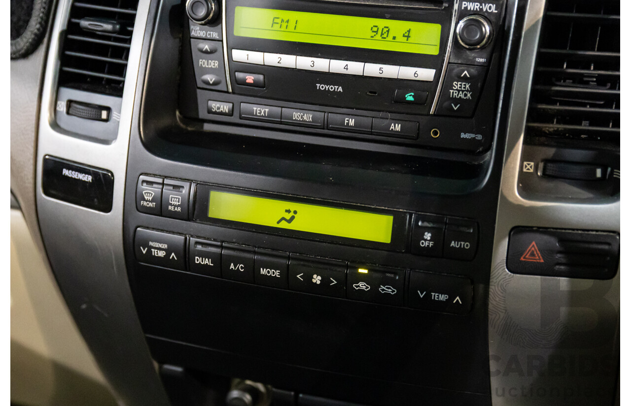 4/2008 Toyota Landcruiser Prado GXL (4x4) KDJ120R 07 UPGRADE 4d Wagon Savannah Metallic Turbo Diesel 3.0L