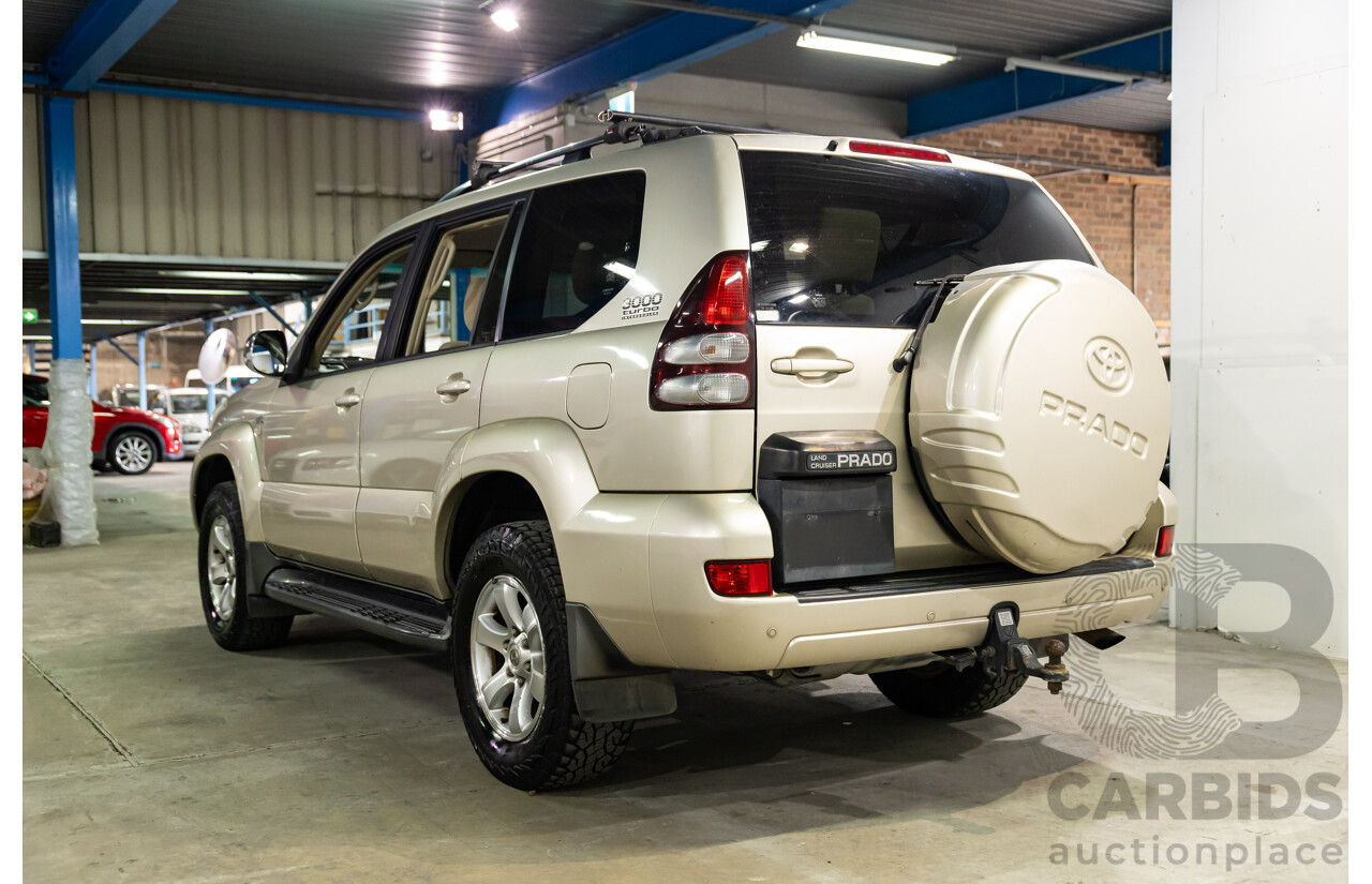 4/2008 Toyota Landcruiser Prado GXL (4x4) KDJ120R 07 UPGRADE 4d Wagon Savannah Metallic Turbo Diesel 3.0L