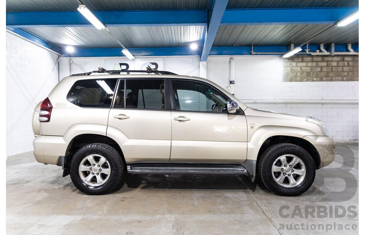 4/2008 Toyota Landcruiser Prado GXL (4x4) KDJ120R 07 UPGRADE 4d Wagon Savannah Metallic Turbo Diesel 3.0L