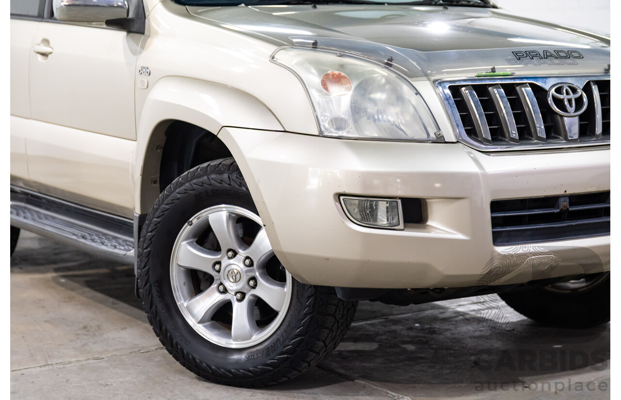 4/2008 Toyota Landcruiser Prado GXL (4x4) KDJ120R 07 UPGRADE 4d Wagon Savannah Metallic Turbo Diesel 3.0L