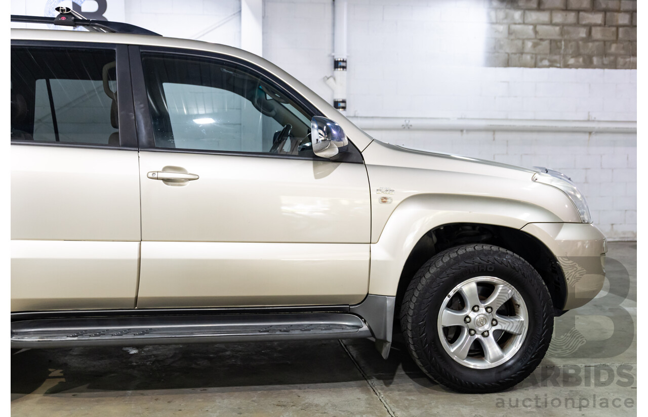 4/2008 Toyota Landcruiser Prado GXL (4x4) KDJ120R 07 UPGRADE 4d Wagon Savannah Metallic Turbo Diesel 3.0L