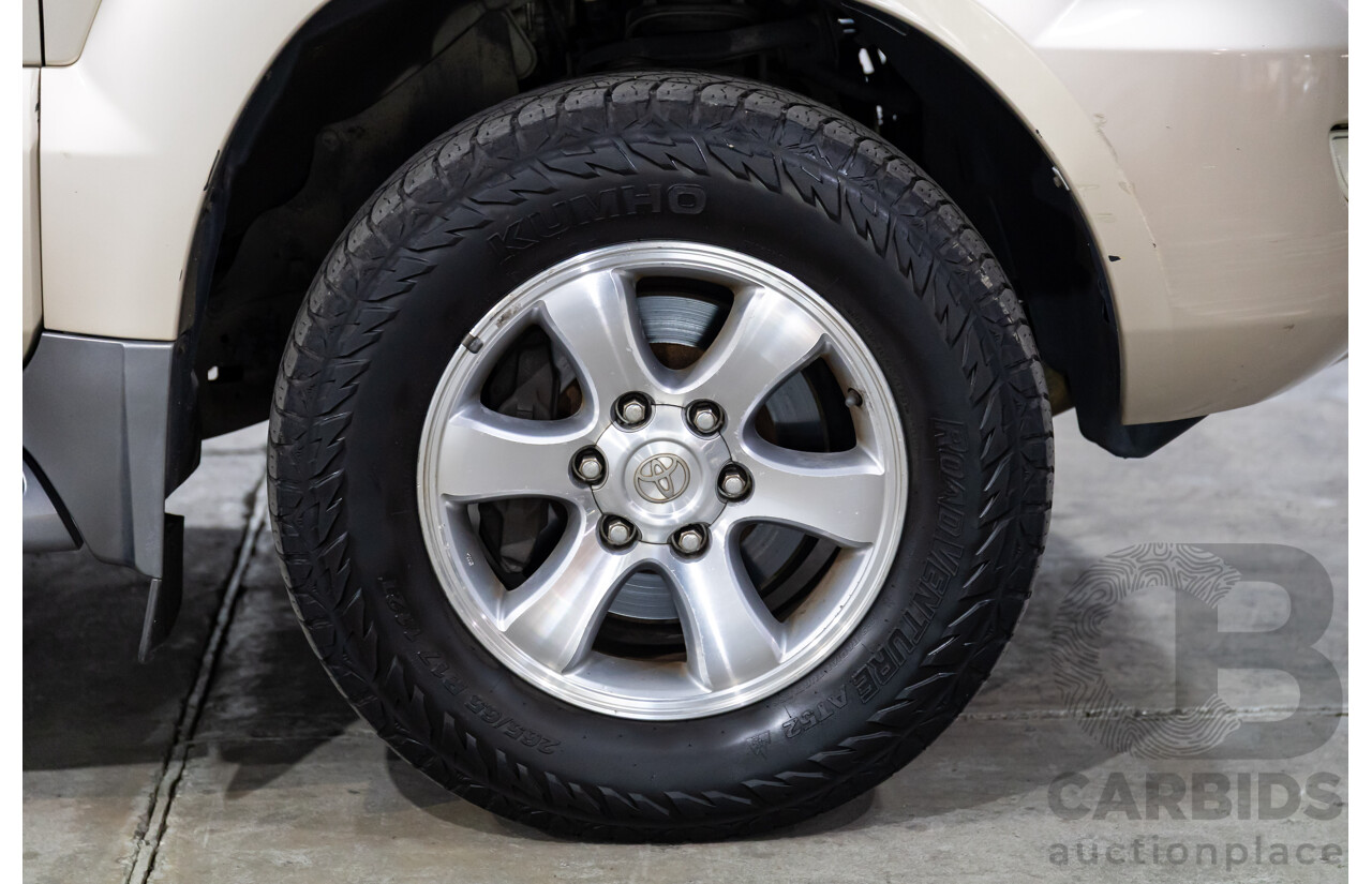 4/2008 Toyota Landcruiser Prado GXL (4x4) KDJ120R 07 UPGRADE 4d Wagon Savannah Metallic Turbo Diesel 3.0L