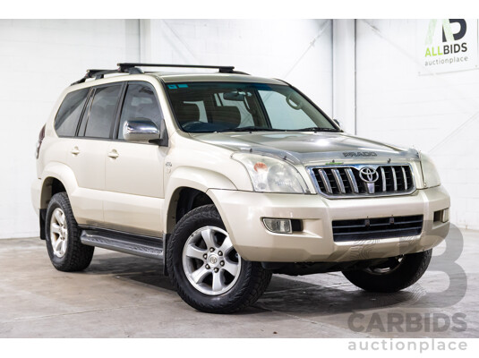 4/2008 Toyota Landcruiser Prado GXL (4x4) KDJ120R 07 UPGRADE 4d Wagon Savannah Metallic Turbo Diesel 3.0L