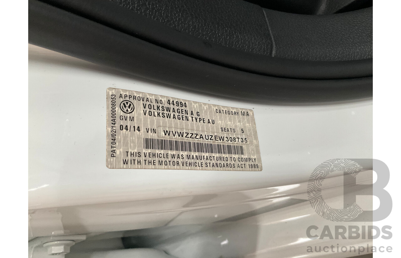 4/2014 Volkswagen Golf 110 TDI Highline R-Line Package AU MY14.5 5d Hatchback Pure White Turbo 2.0L