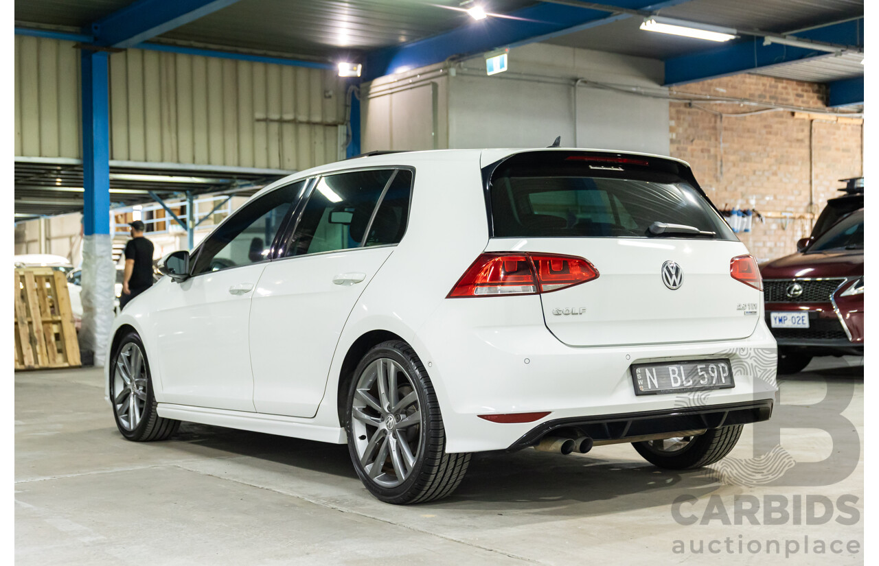 4/2014 Volkswagen Golf 110 TDI Highline R-Line Package AU MY14.5 5d Hatchback Pure White Turbo 2.0L