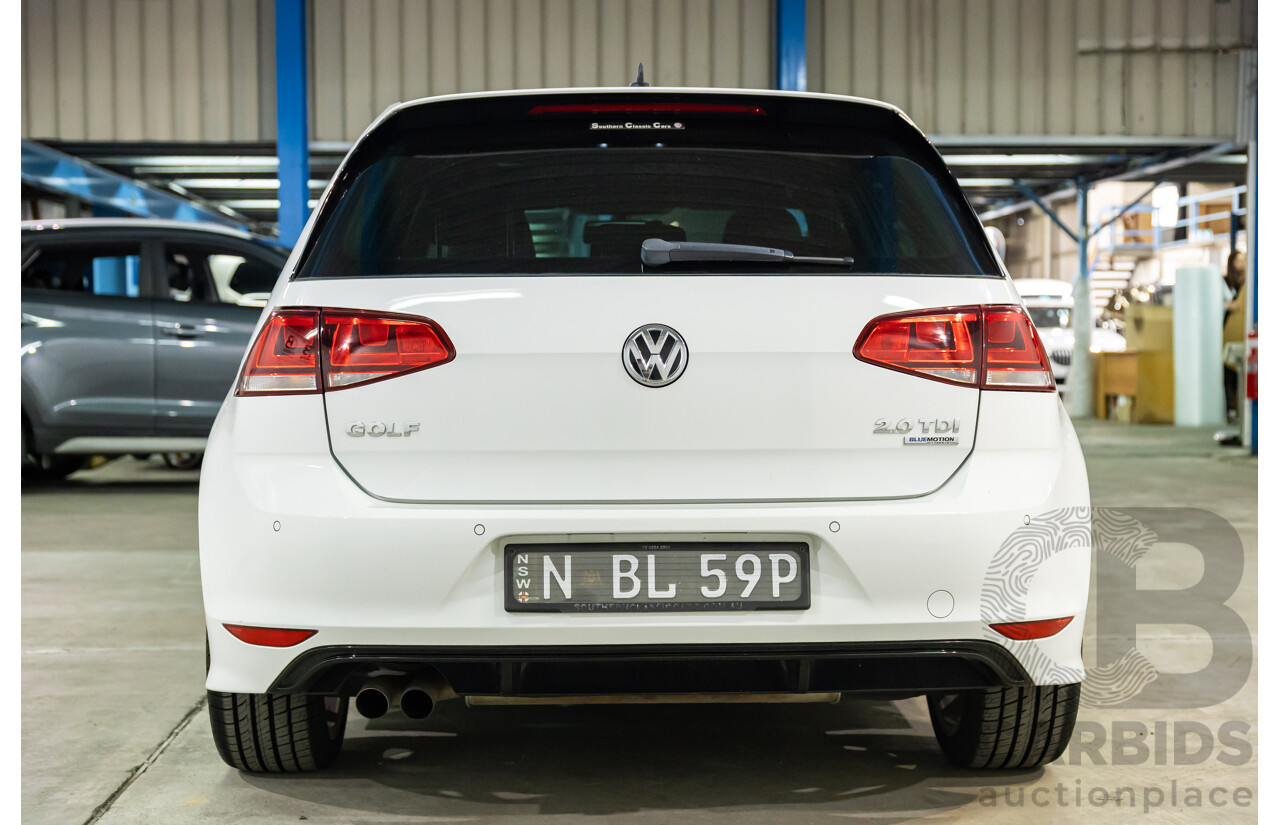 4/2014 Volkswagen Golf 110 TDI Highline R-Line Package AU MY14.5 5d Hatchback Pure White Turbo 2.0L