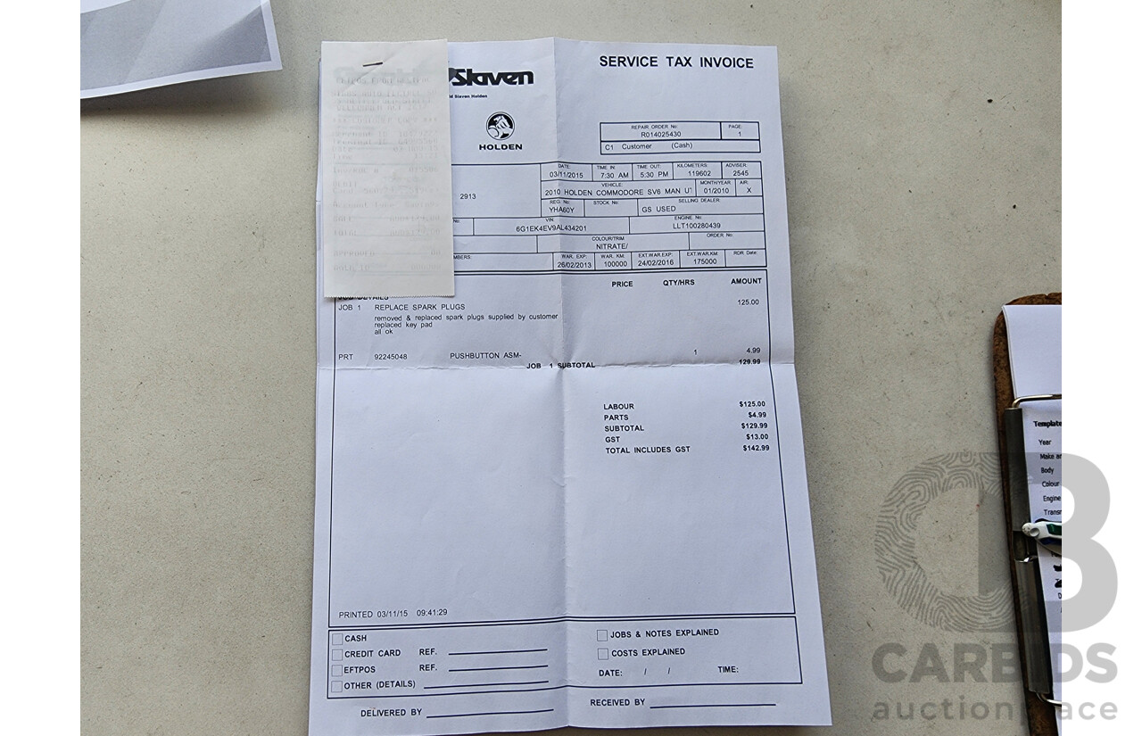 2/2010 Holden Commodore SV6 VE MY10 Utility Silver 3.6L