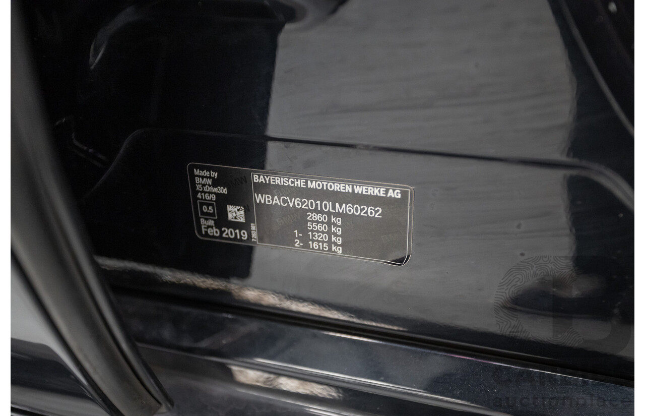 4/2019 BMW X5 xDrive 30d M Sport (AWD) G05 MY19 4D Wagon Carbon Black Metallic Turbo Diesel 3.0L