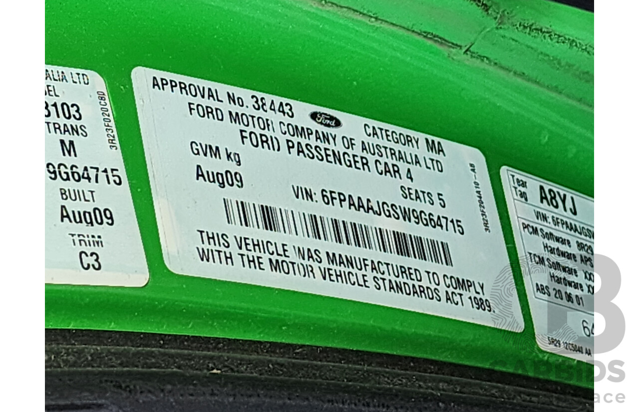 8/2009 Ford Falcon XR8 FG 4d Sedan Green 5.4L