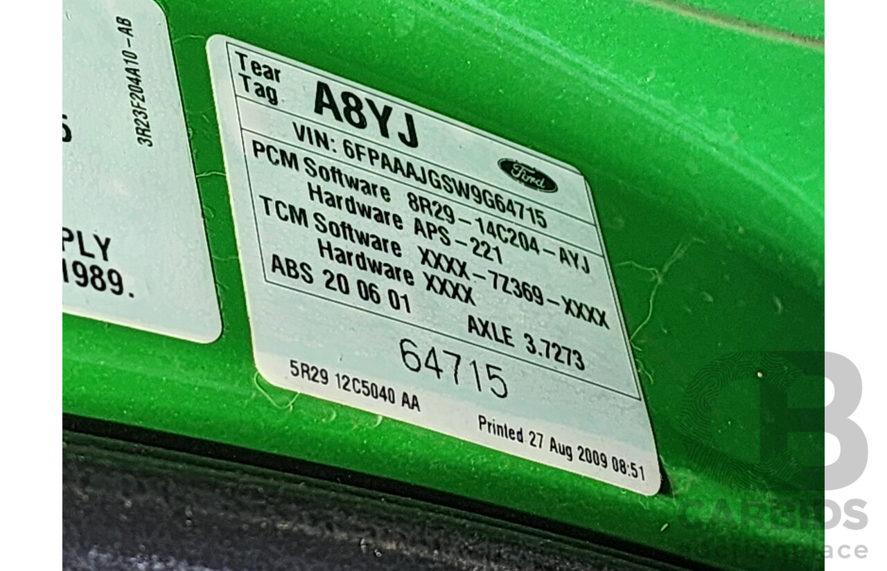 8/2009 Ford Falcon XR8 FG 4d Sedan Green 5.4L