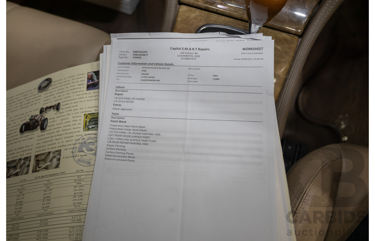 11/2003 Jaguar S Type V6 Luxury 4D Sedan Quartz Grey Metallic V6 3.0L