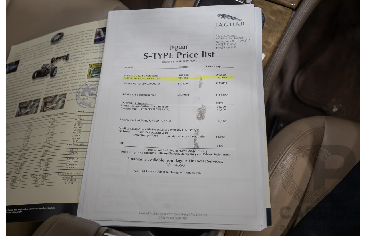 11/2003 Jaguar S Type V6 Luxury 4D Sedan Quartz Grey Metallic V6 3.0L