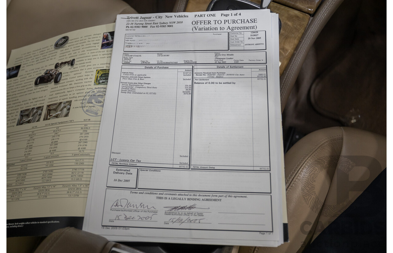 11/2003 Jaguar S Type V6 Luxury 4D Sedan Quartz Grey Metallic V6 3.0L