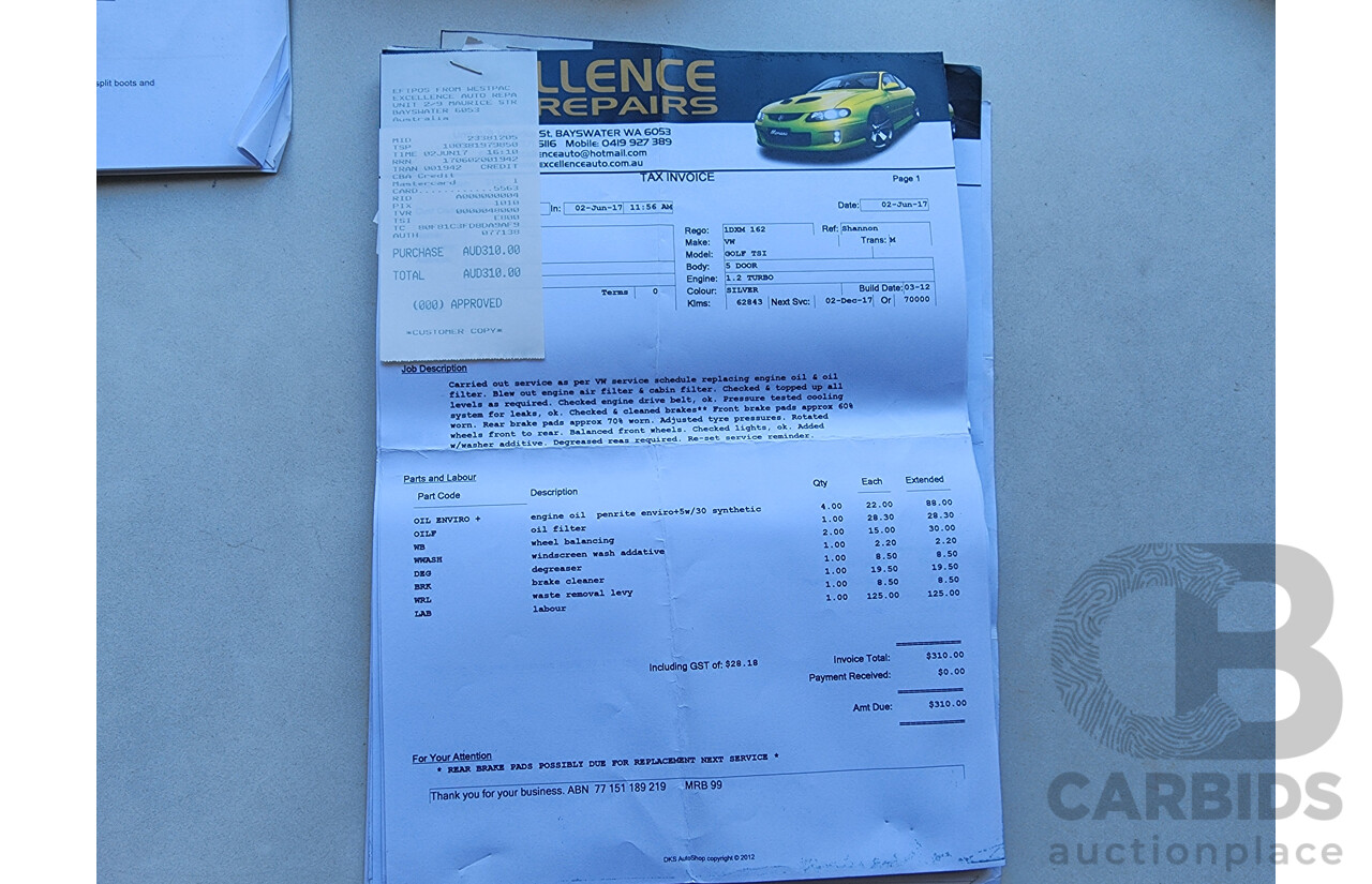 5/2012 Volkswagen Golf 77 TSI 1K MY12 5d Hatchback Silver 1.2L