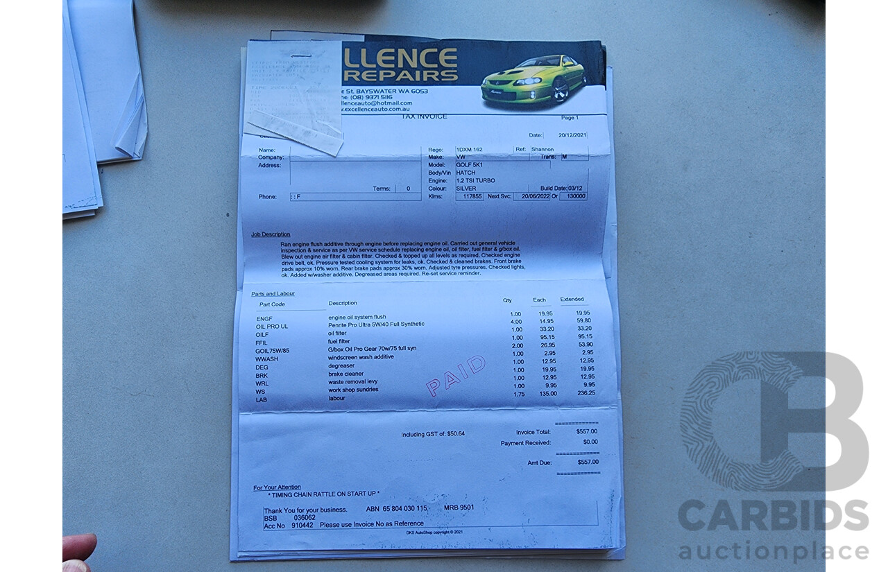 5/2012 Volkswagen Golf 77 TSI 1K MY12 5d Hatchback Silver 1.2L