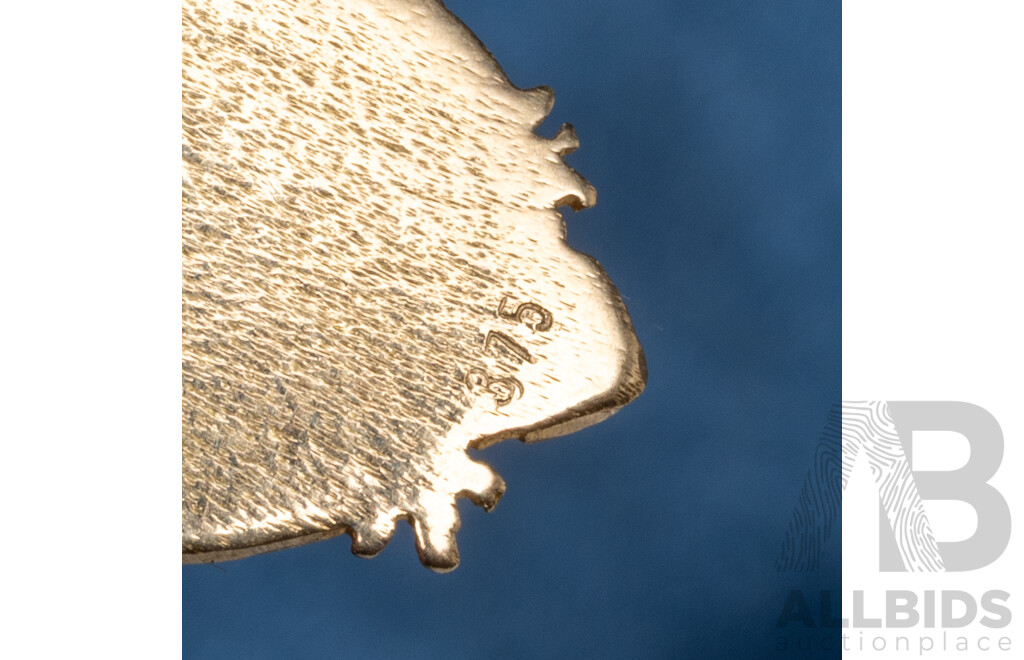 9ct Yellow Gold Charms. Hula Girl, Horseshoe, Double Eagle Crest, Heart Locket. Lot of 4 – 5.11gms